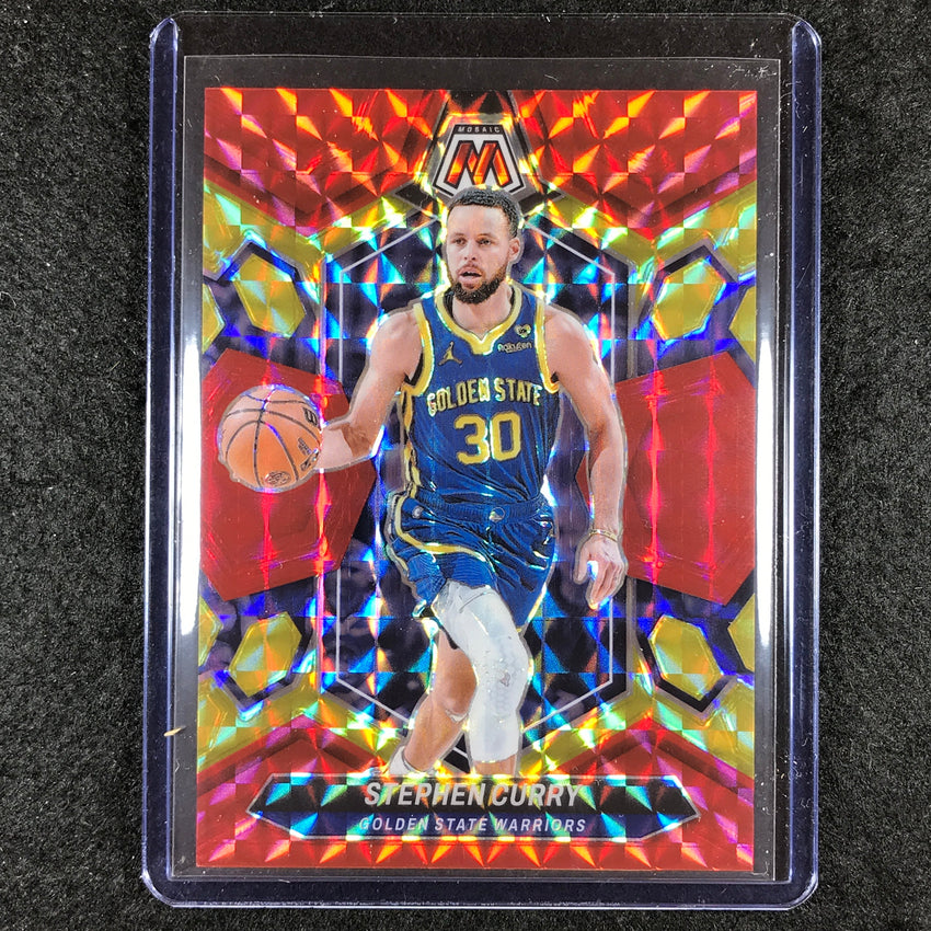 2023-24 Mosaic STEPHEN CURRY Base Red Yellow Fusion Choice 55/75 #3