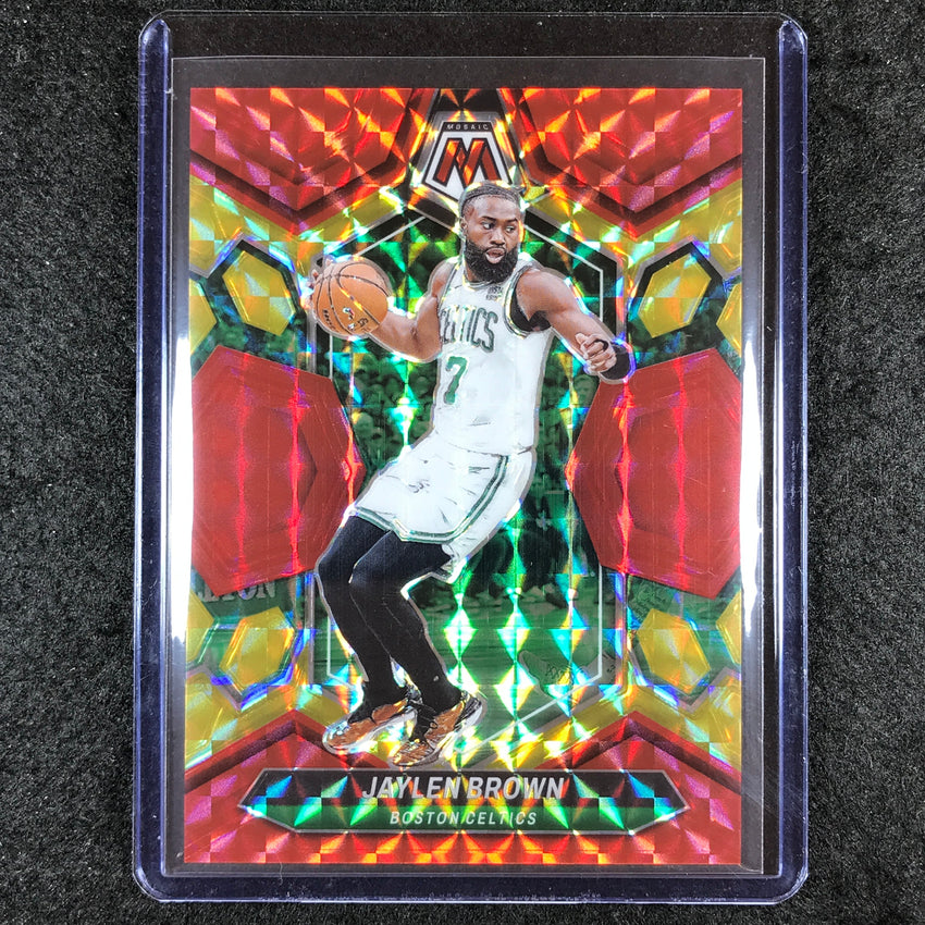 2023-24 Mosaic JAYLEN BROWN Base Red Yellow Fusion Choice 24/75 #182