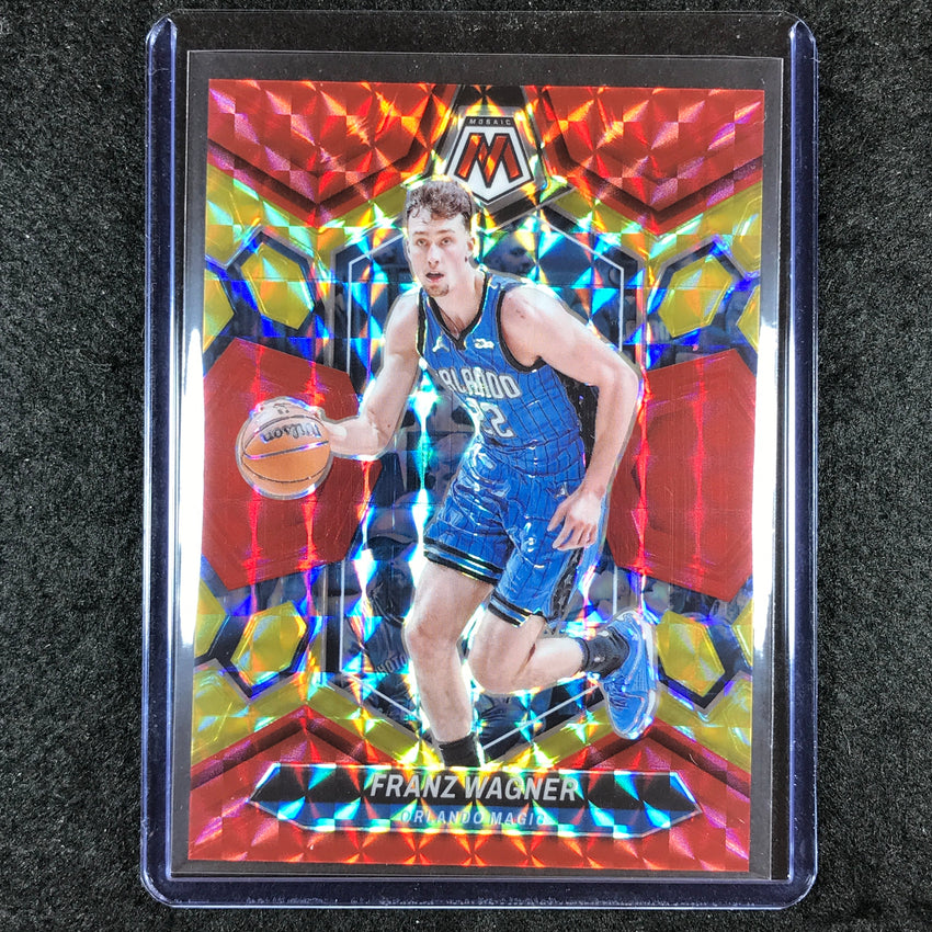 2023-24 Mosaic FRANZ WAGNER Base Red Yellow Fusion Choice 19/75 #184