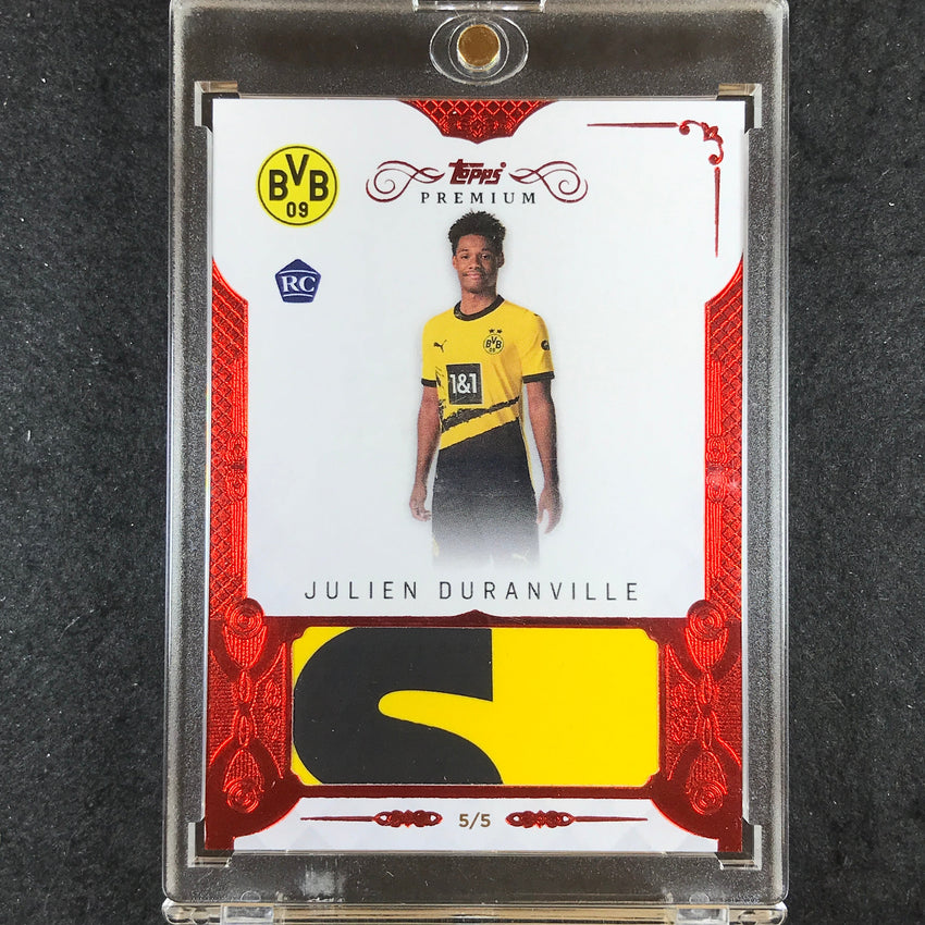 2023-24 Topps Premium Borussia Dortmund JULIEN DURANVILLE Rookie Relic Red 5/5