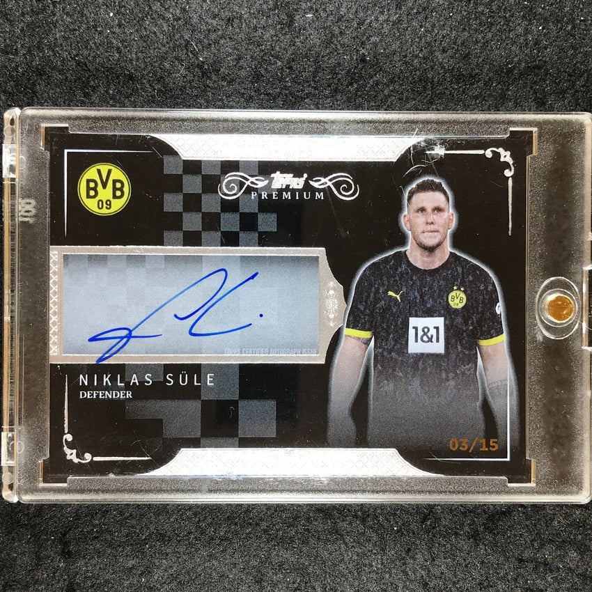 2023-24 Topps Premium Borussia Dortmund NIKLAS SULE Premium Black Auto 3/15