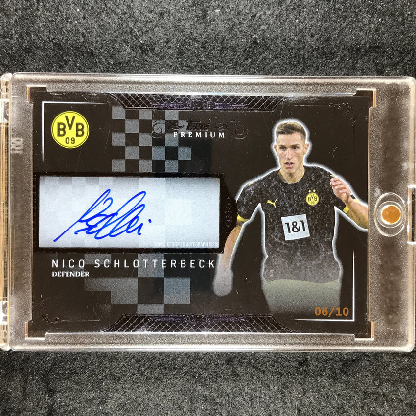 2023-24 Topps Premium Borussia Dortmund NICO SCHLOTTERBECK Black Auto 6/10