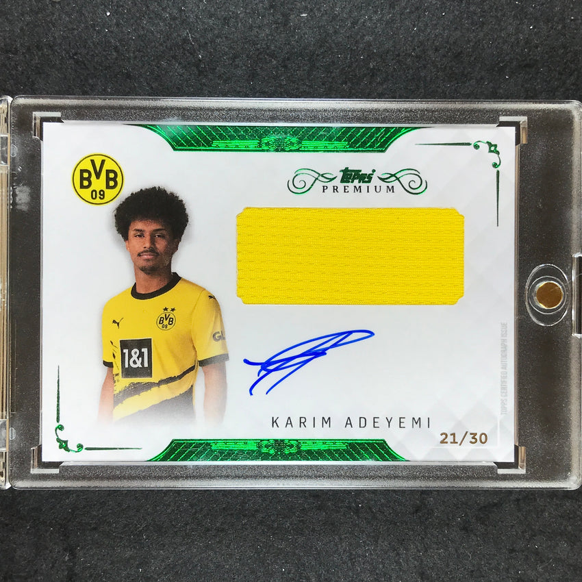 2023-24 Topps Premium Borussia Dortmund KARIM ADEYEMI Relic Auto Green 21/30
