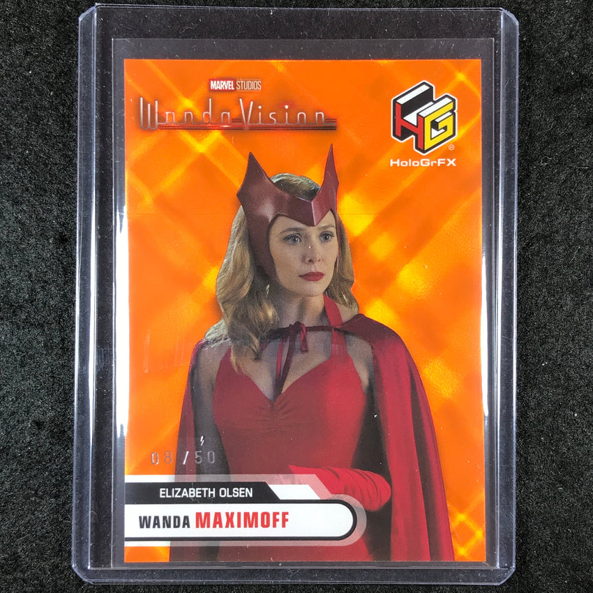 2024 Marvel Studios Series 1 Disney+ WANDA MAXIMOFF HoloGrFx Orange 8/50