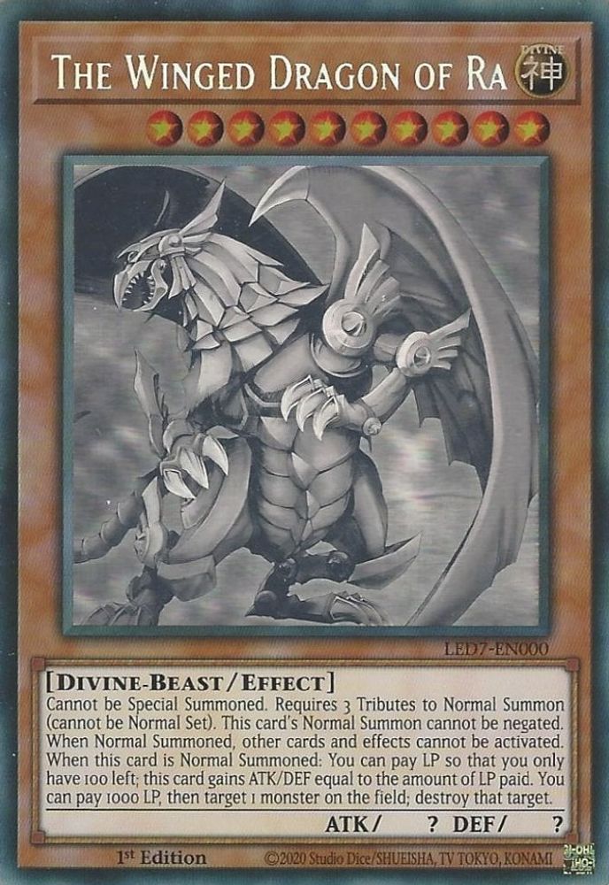 The Winged Dragon of Ra - (LED7-EN000) - Ghost Rare 1st Edition