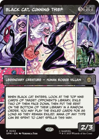 FOIL SHOWCASE Black Cat, Cunning Thief - #222 Rare Marvel's Spider-Man