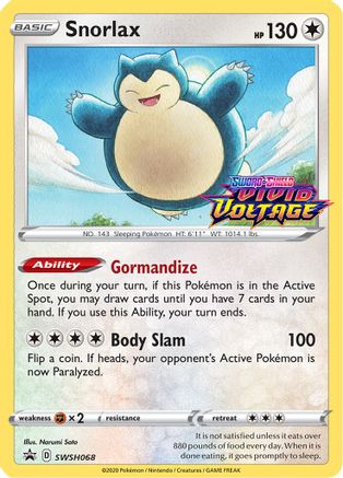 Snorlax - SWSH068 - Pokemon SWSH Sword & Shield Promo