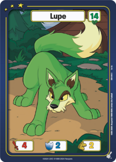 FOIL Lupe (Green) - DON-040 - C - Neopets TCG  Defenders of Neopia 1st Edition