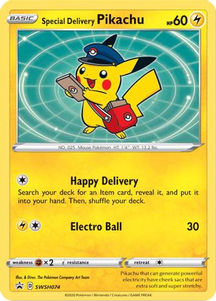 Special Delivery Pikachu - SWSH074 - Pokemon SWSH Sword & Shield Promo