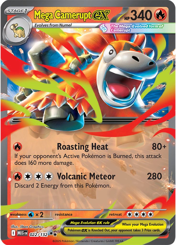 Mega Camerupt ex - [  022/132 ] - Double Rare - Pokemon ME01 Mega Evolution