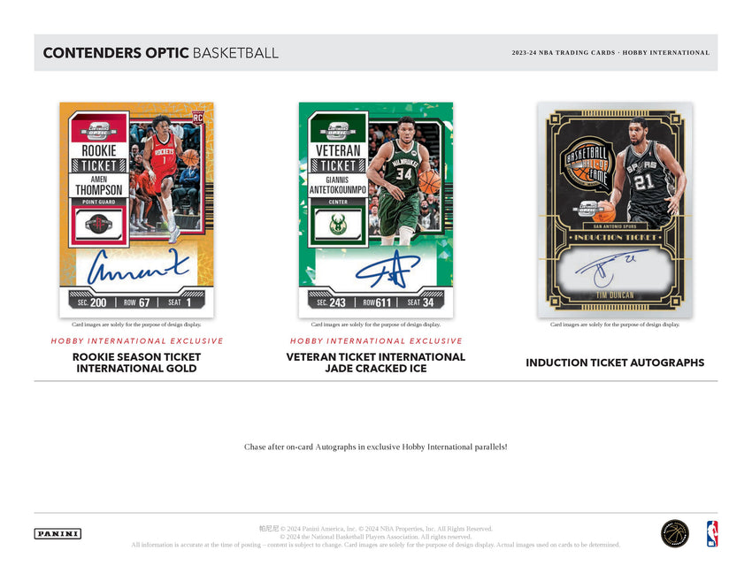 2023-24 Panini Contenders Optic Basketball Hobby International Box