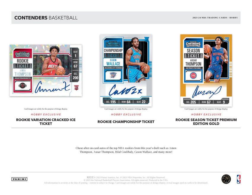 2023-24 Panini Contenders Basketball Hobby Box (Pre Order Jun 8)