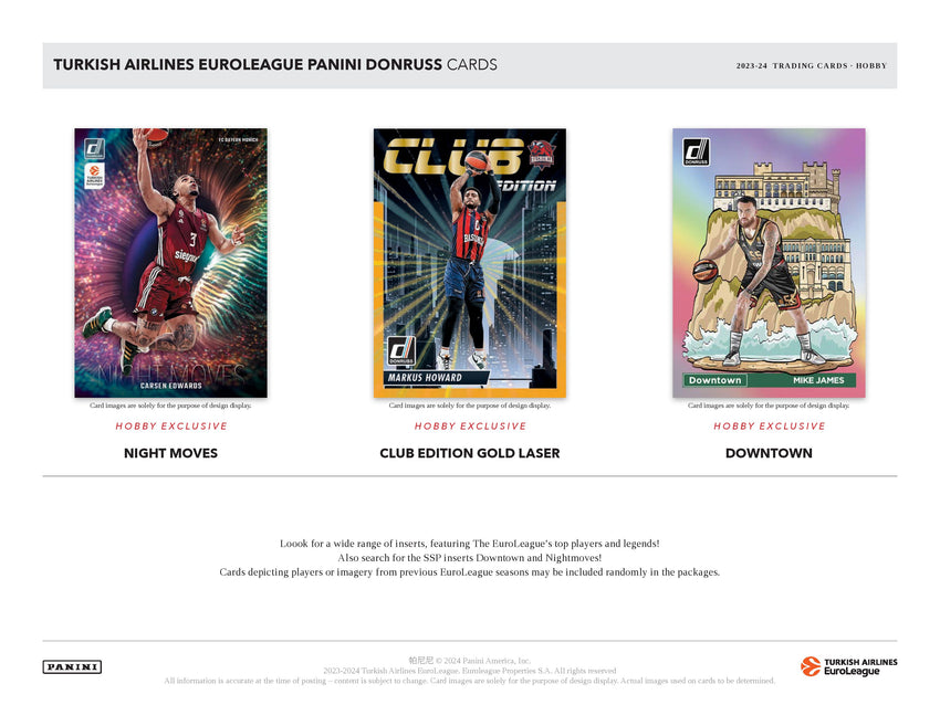 2023-24 Panini Donruss Turkish Airline Euroleague Basketball Hobby Box