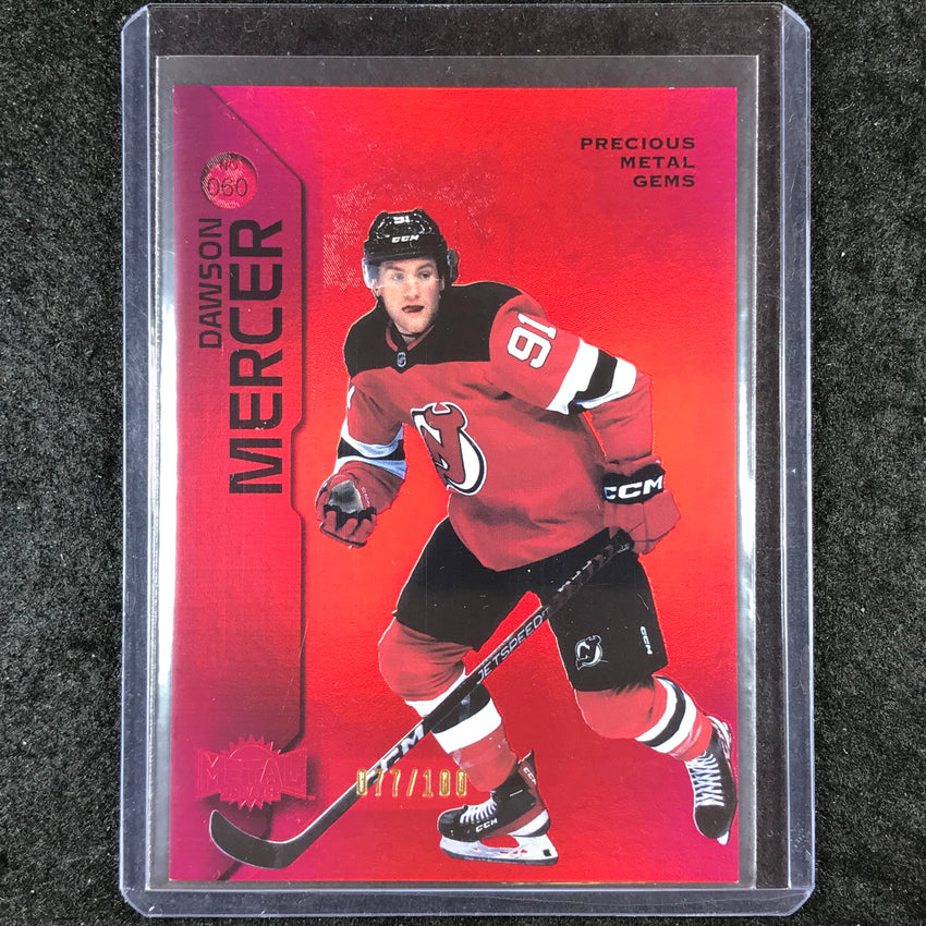 2023-24 Metal Universe NHL DAWSON MERCER Red Precious Metal Gems 77/100