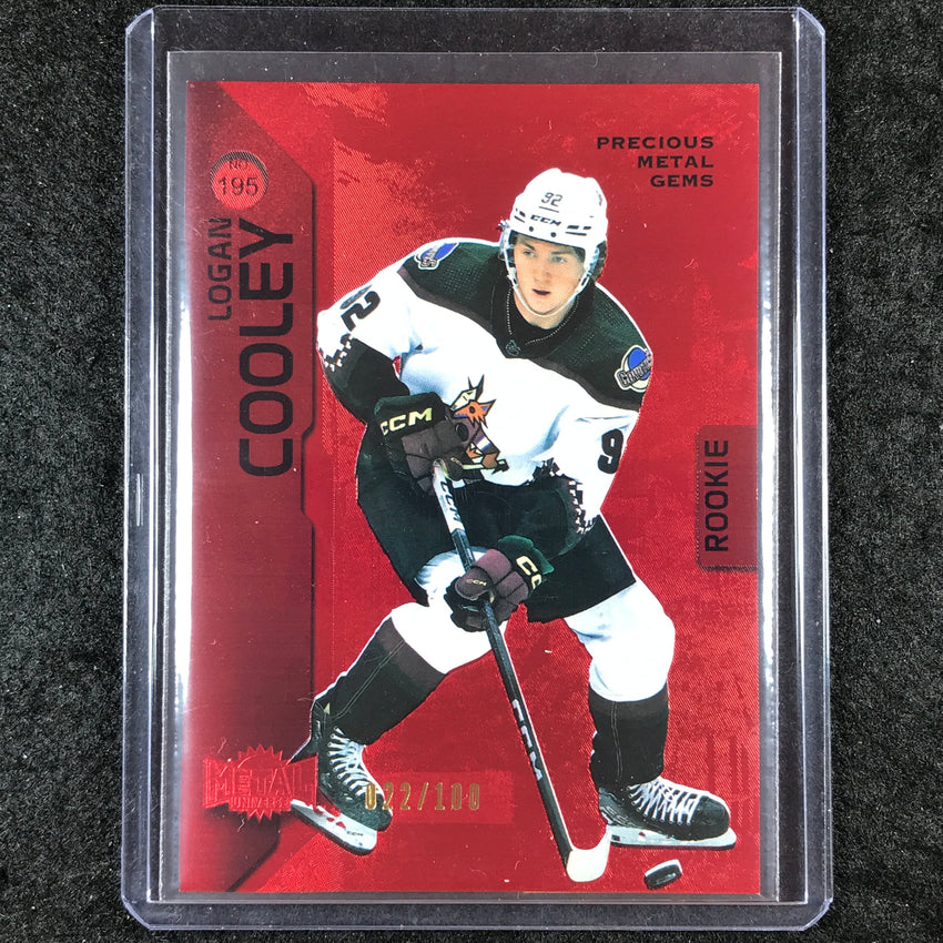 2023-24 Metal Universe NHL LOGAN COOLEY Rookie Red Precious Metal Gems 22/100