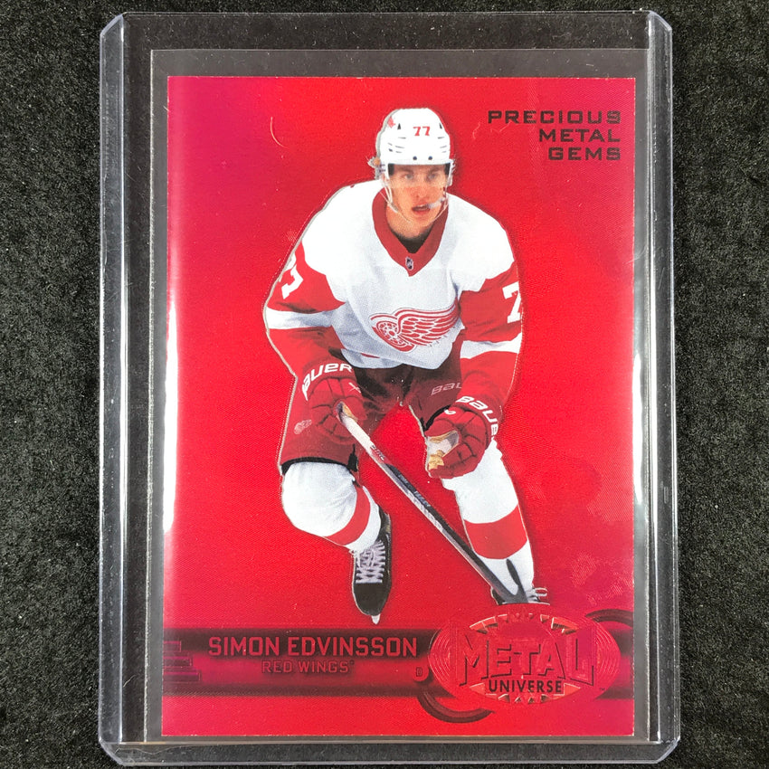 2023-24 Metal Universe NHL SIMON EDVINSSON 97-98 Rookie Retro Gems Red 56/100