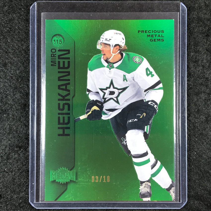 2023-24 Metal Universe NHL MIRO HEISKANEN Green Precious Metal Gems 3/10