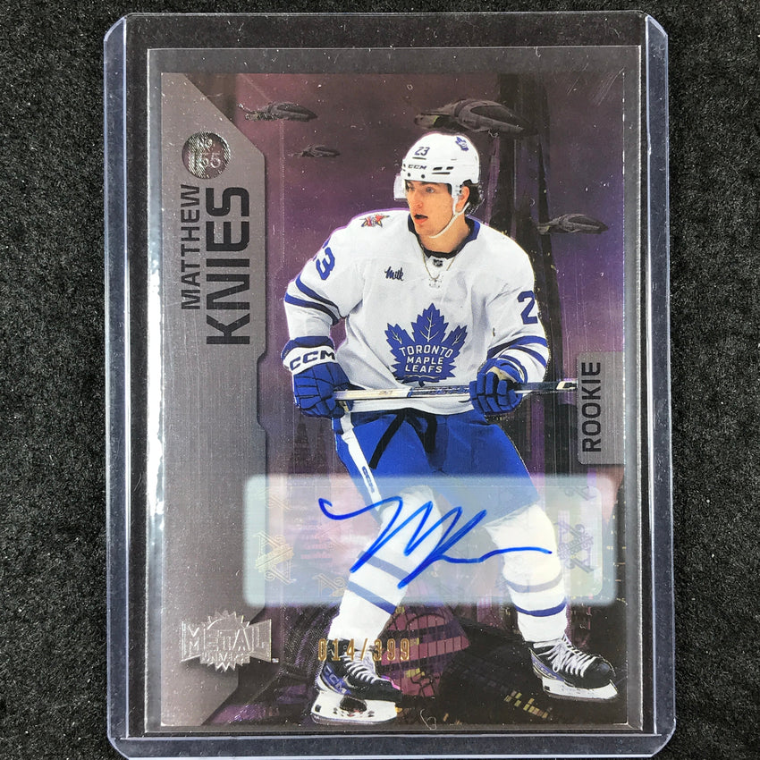 2023-24 Metal Universe NHL MATTHEW KNIES Base Silver Rookie Auto 14/399