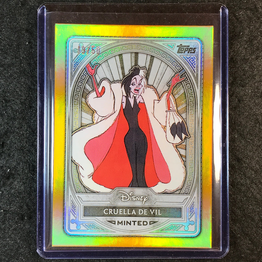 2025 Topps Disney Mint CRUELLA DE VIL Silver Gold Foil 19/50 #62