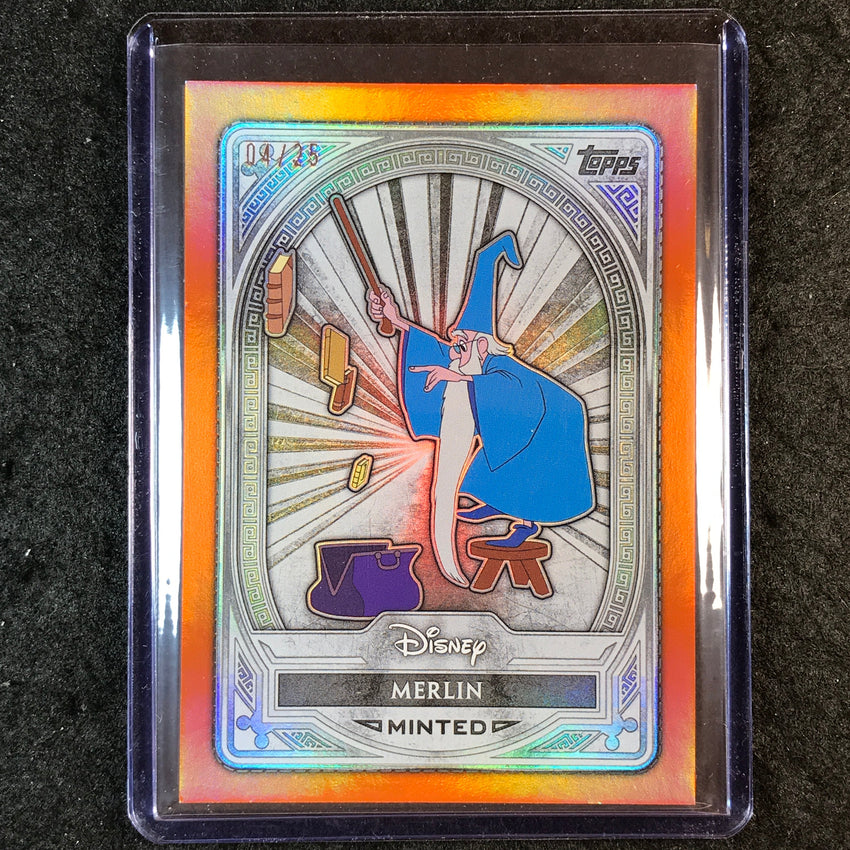 2025 Topps Disney Mint MERLIN Silver Orange Foil 4/25 #72