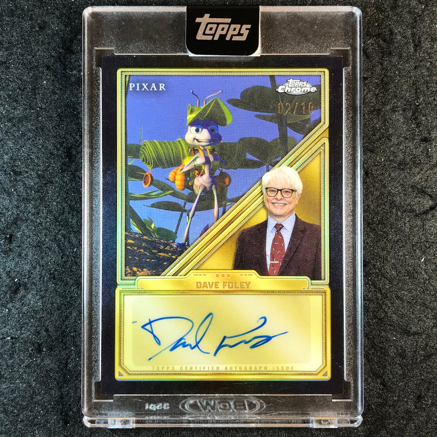 2025 Topps Disney Mint DAVE FOLEY AS FLIK Chrome Autograph Black 2/10