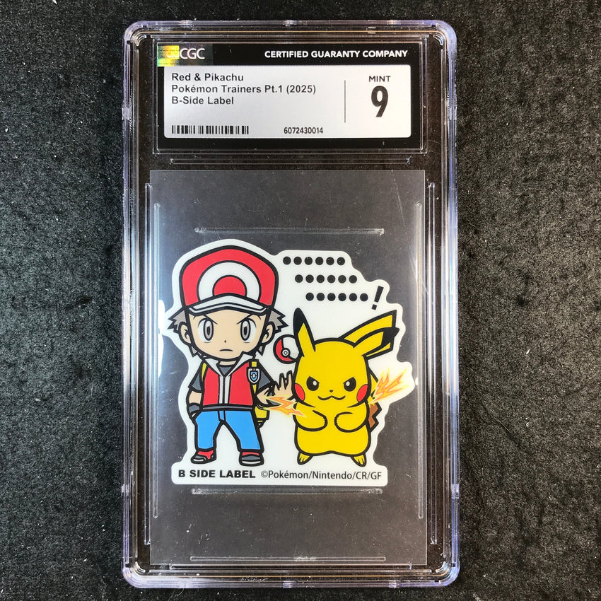CGC 9 Red & Pikachu - 2025 B-Side Label Pokemon Trainers Pt.1 014