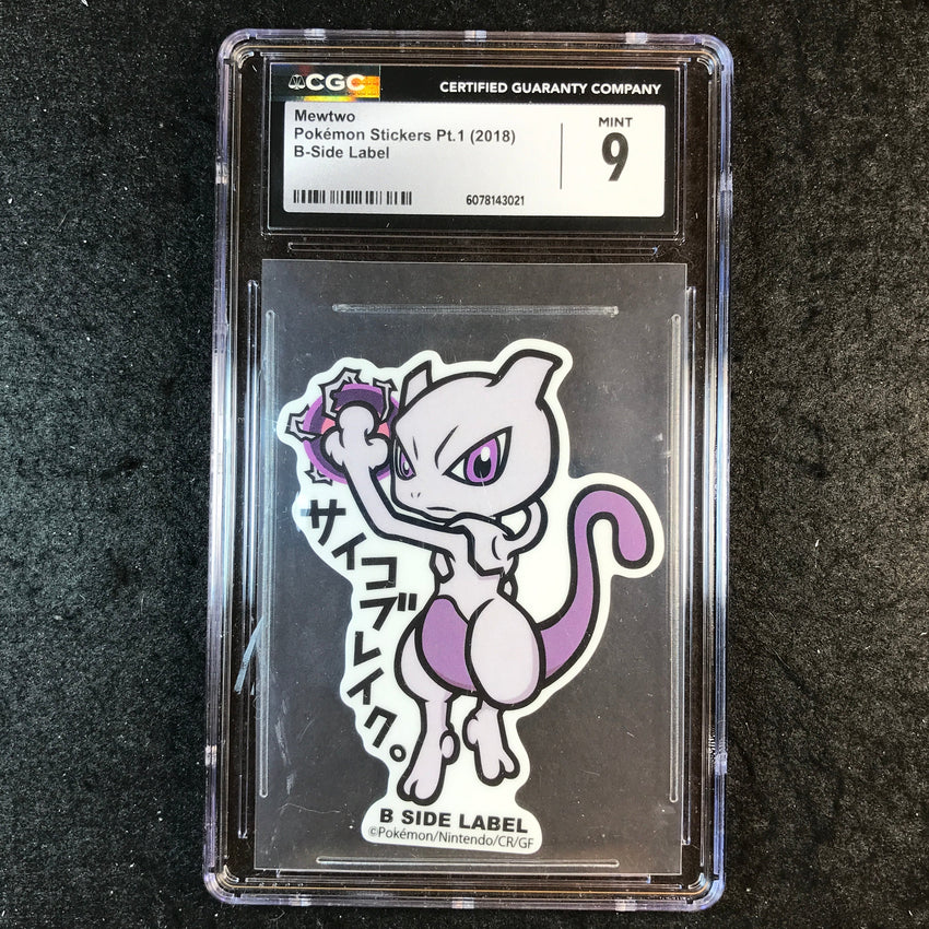 CGC 9 Mewtwo - 2018 B-Side Label Pokemon Stickers Pt.1 021