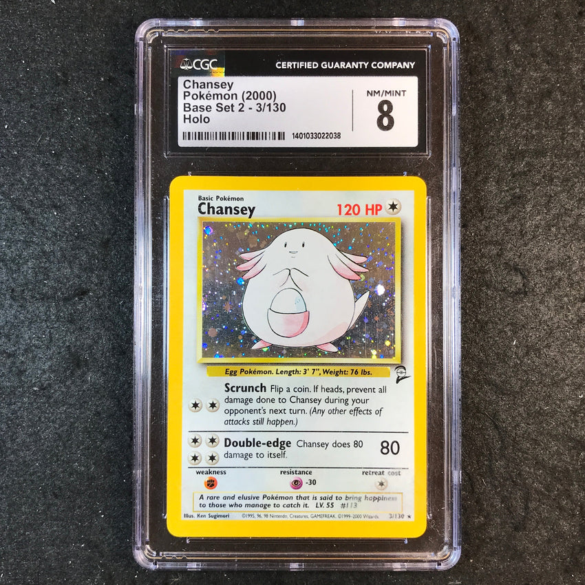 CGC 8 Chansey - 3/130 - 2000 Holo Base Set 2 038