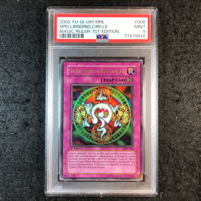 PSA 9 Spellbinding Circle - MRL-006 2002 Ultra Rare Magic Ruler 1st Edition 828