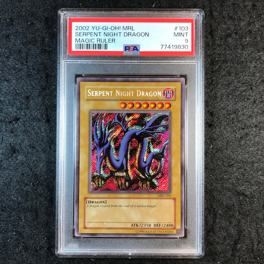 PSA 9 Serpent Night Dragon - MRL-103 - Secret Rare Magic Ruler Unlimited 830