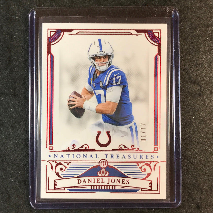 2025 National Treasures Football DANIEL JONES Base Jersey Number Red 1/17 #44