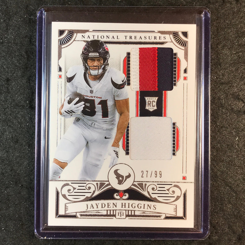2025 National Treasures Football JAYDEN HIGGINS Rookie Dual Material Patch 27/99