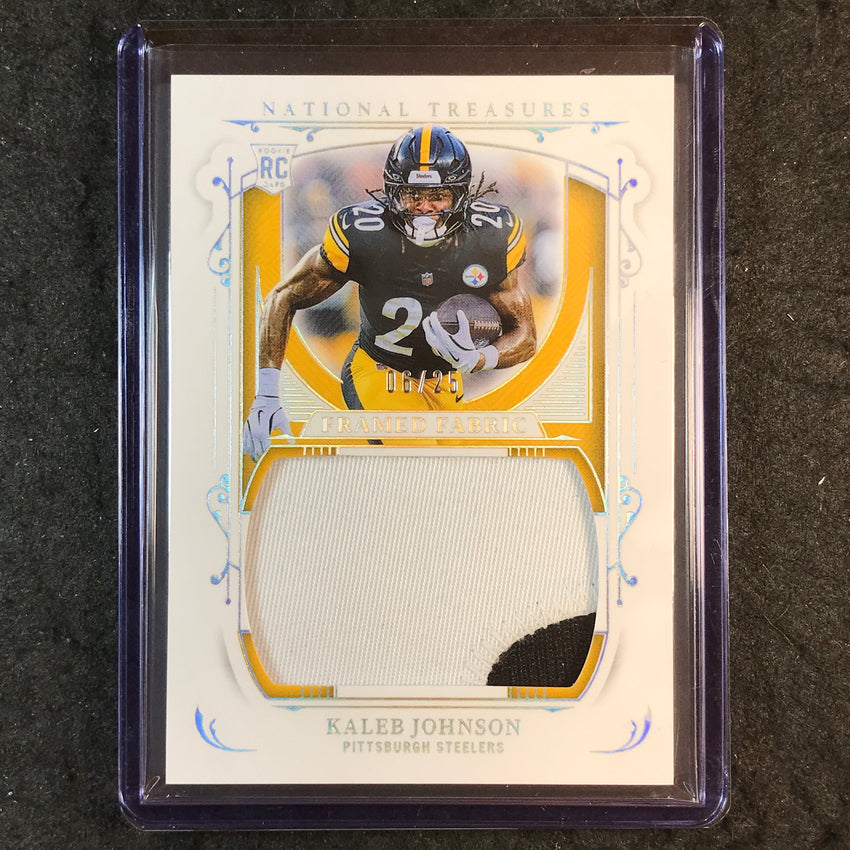 2025 National Treasures Football KALEB JOHNSON Framed Fabric Rookie Patch 6/25