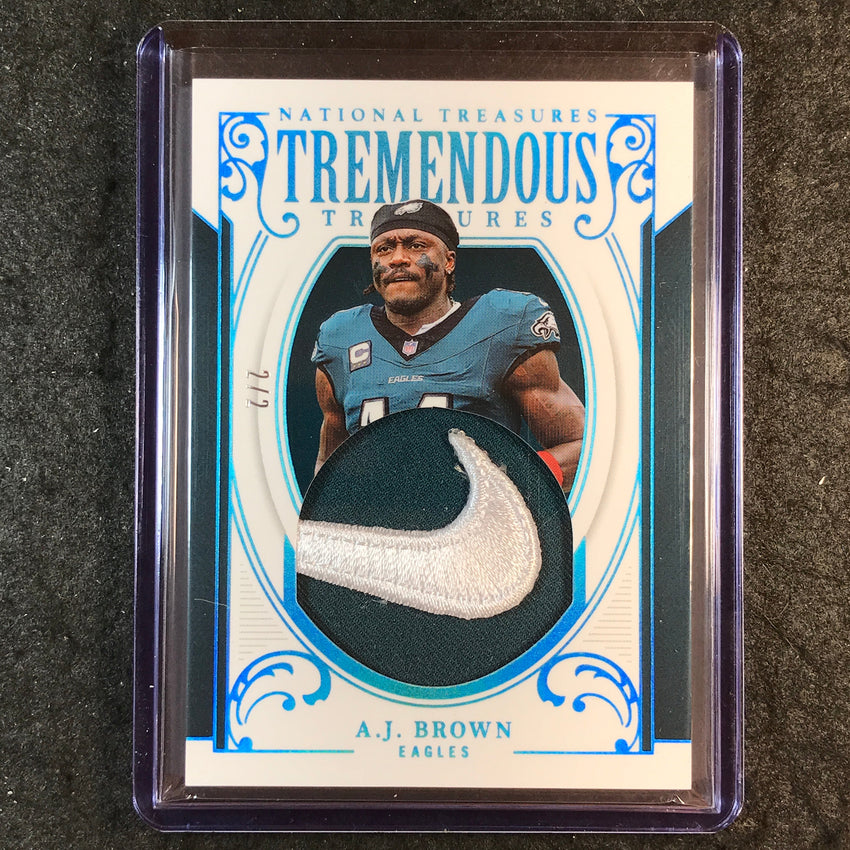 2025 National Treasures Football A.J. BROWN Tremendous Treasures Patch Logo 2/2