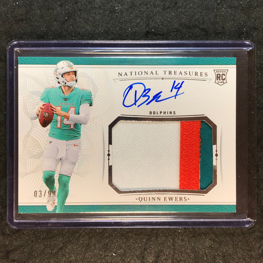 2025 National Treasures Football QUINN EWERS Crossover Rookie Patch Auto 3/99