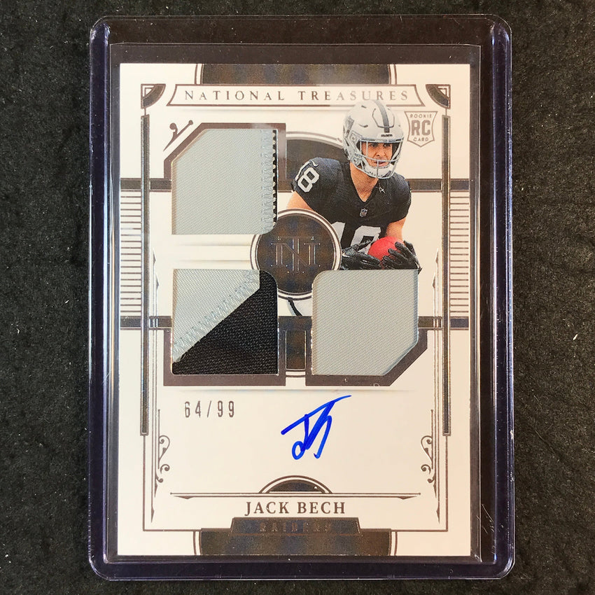2025 National Treasures Football JACK BECH Rookie Triple Patch Auto 64/99