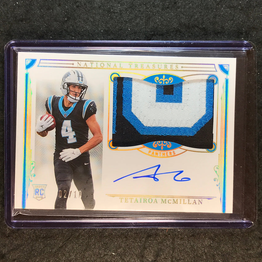 2025 National Treasures Football TETAIROA MCMILLAN Rookie Patch Auto Gold 2/10
