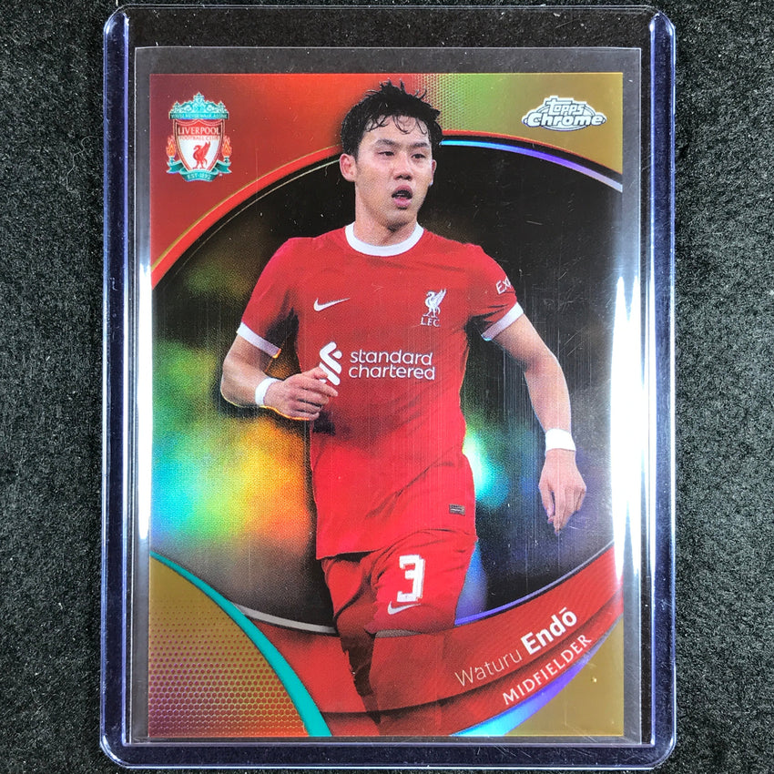 2023-24 Topps Chrome Liverpool WATURU ENDO Base Gold 14/50