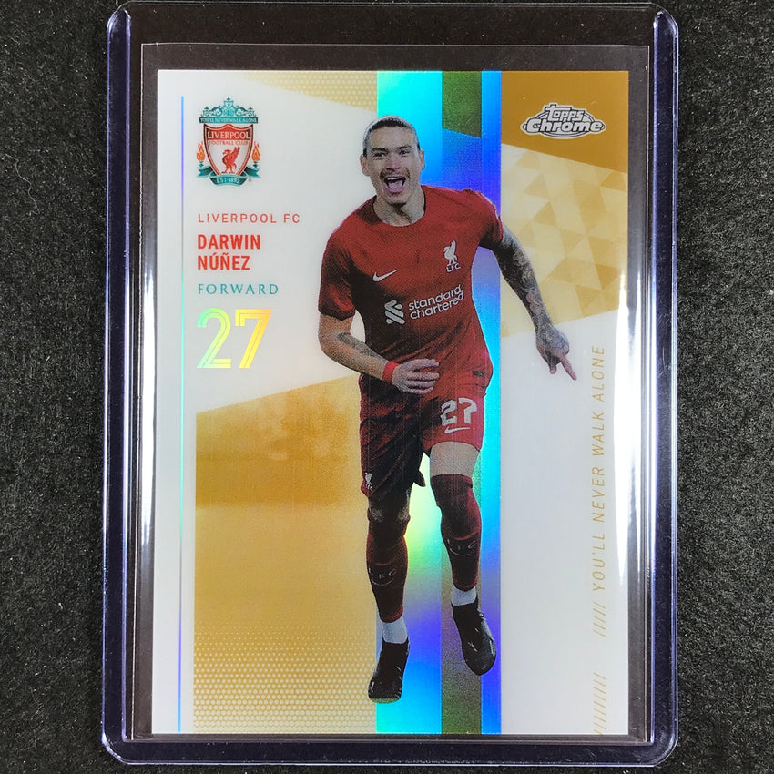 2023-24 Topps Chrome Liverpool DARWIN NUNEZ Clinical Gold 2/50