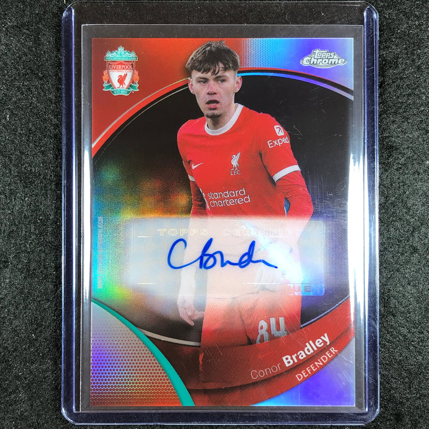 2023-24 Topps Chrome Liverpool CONOR BRADLEY Base Auto Refractor No. CB