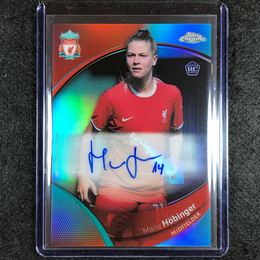 2023-24 Topps Chrome Liverpool MARIE HOBINGER Base Auto Aqua 25/99