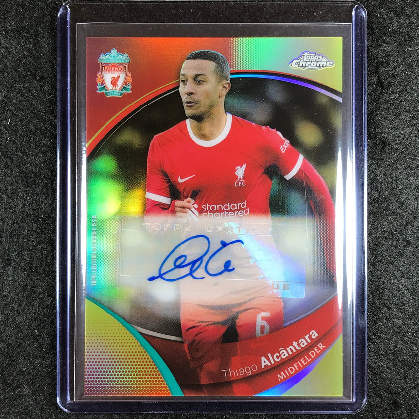 2023-24 Topps Chrome Liverpool THIAGO ALCANTARA Base Auto Yellow 10/75