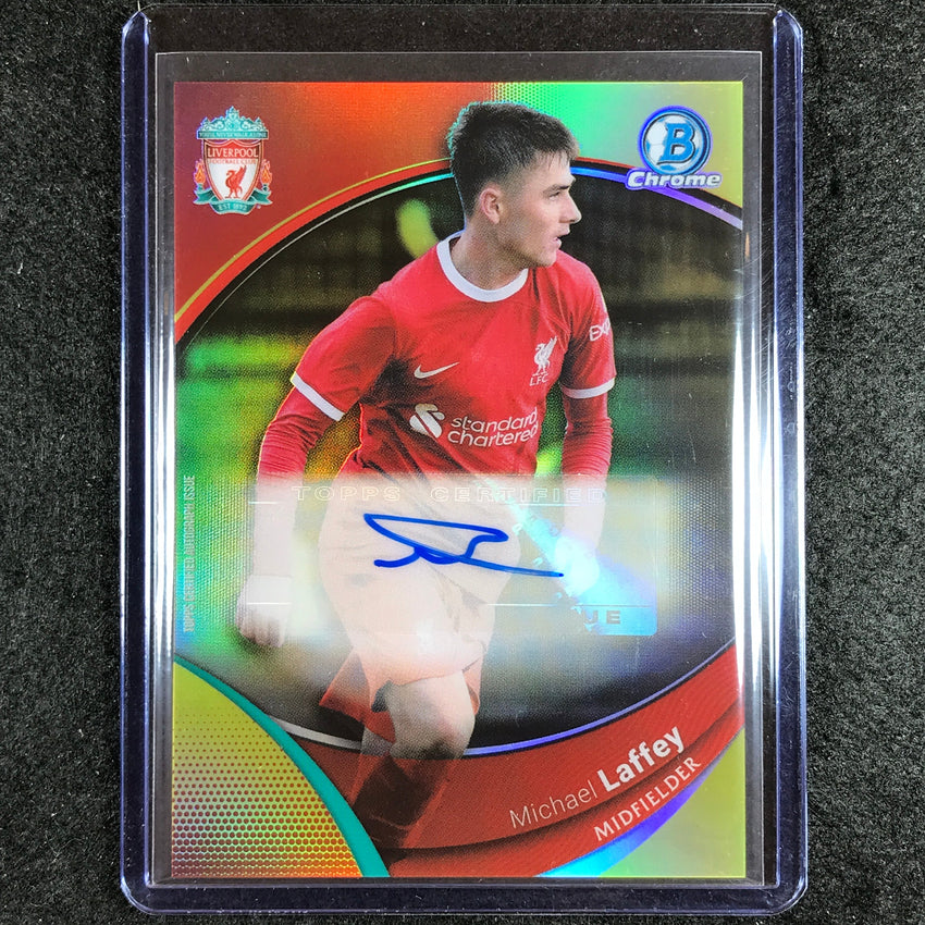 2023-24 Topps Chrome Liverpool MICHAEL LAFFEY Base Auto Yellow 73/75