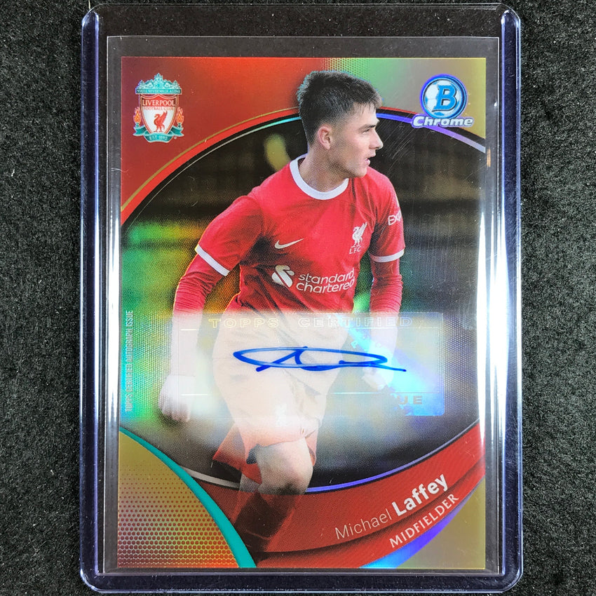 2023-24 Topps Chrome Liverpool MICHAEL LAFFEY Base Auto Gold 18/50