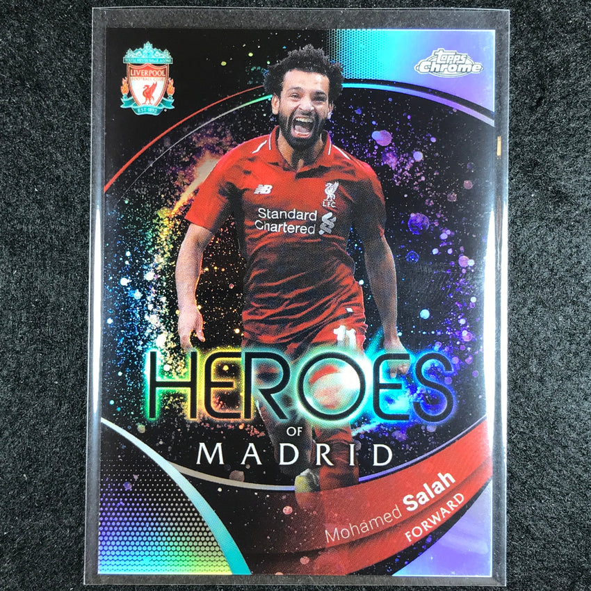 2023-24 Topps Chrome Liverpool MOHAMED SALAH Heroes of Madrid Refractor No. 81
