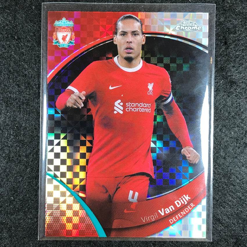 2023-24 Topps Chrome Liverpool VIRGIL VAN DIJK Base X-Fractor #2