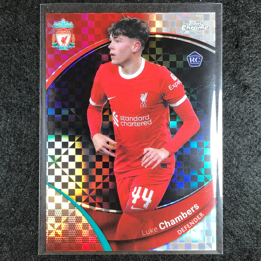 2023-24 Topps Chrome Liverpool LUKE CHAMBERS Rookie Base X-Fractor #23