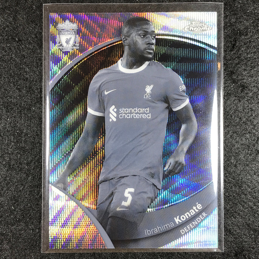 2023-24 Topps Chrome Liverpool IBRAHIMA KONATE Base Black & White Wave #3