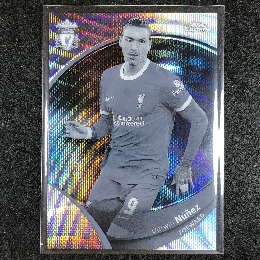 2023-24 Topps Chrome Liverpool DARWIN NUNEZ Base Black & White Wave #20