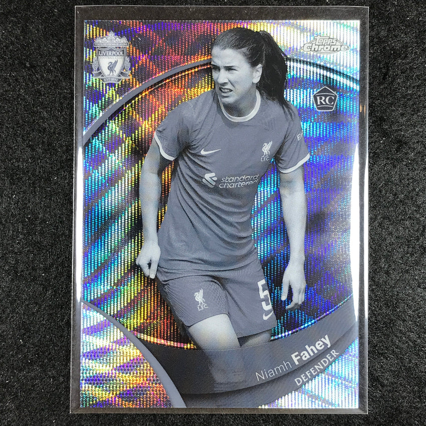 2023-24 Topps Chrome Liverpool NIAMH FAHEY Rookie Base Black & White Wave #25